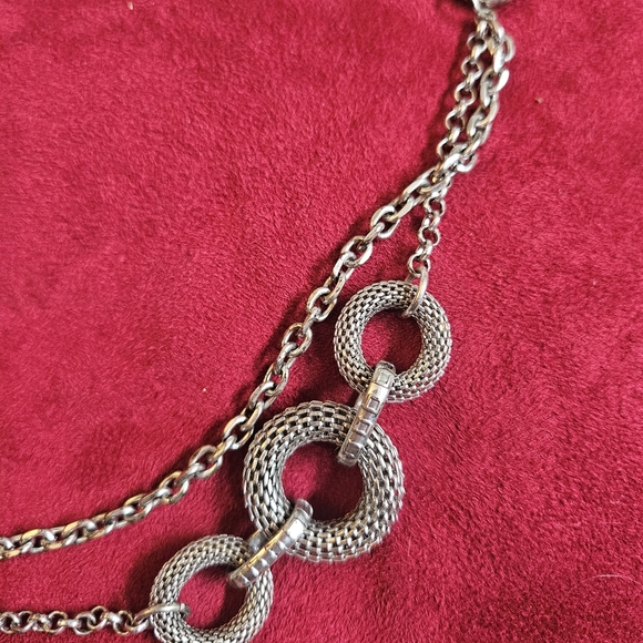 Premier Designs Silver Chain Necklace with Textured Links - Picture 3 of 3